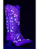 Image #2 - Corral Girls' Floral Embroidered Blacklight Western Boots - Square Toe, Honey, hi-res
