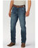 Wrangler Retro Green Men's Lexford Dark Wash Stretch Slim Straight Jeans , Blue, hi-res