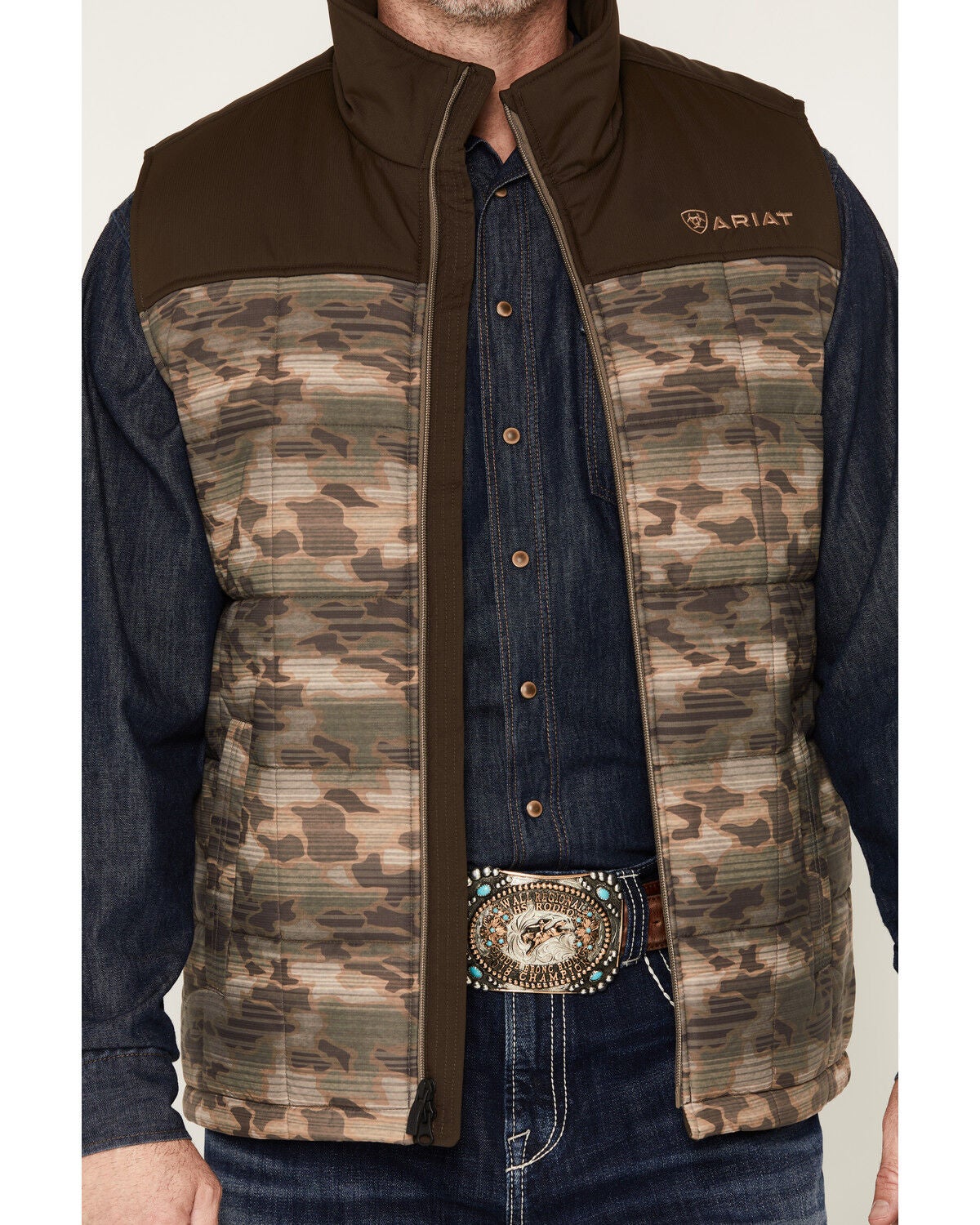 Image #3 - Ariat Men's Crius Concealed Carry Insulated Vest - Tall, Camouflage, hi-res