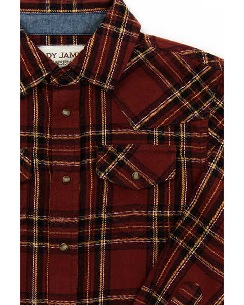 Image #2 - Cody James Boys' Plaid Print Long Sleeve Flannel Snap Shirt - Toddler, Rust Copper, hi-res