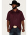 Image #1 - RANK 45® Men's Gazer Textured Solid Short Sleeve Polo Shirt, Purple, hi-res