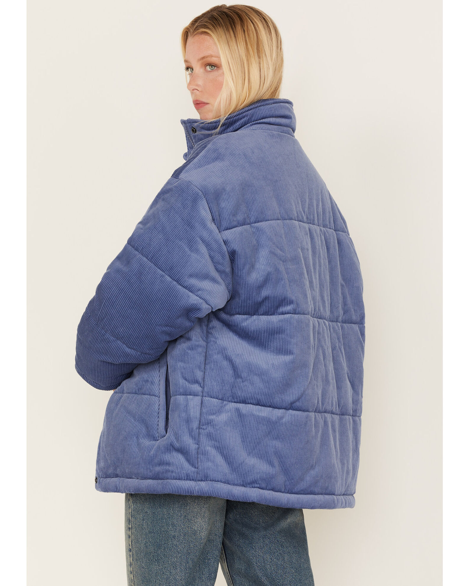 Navy corduroy puffer jacket online