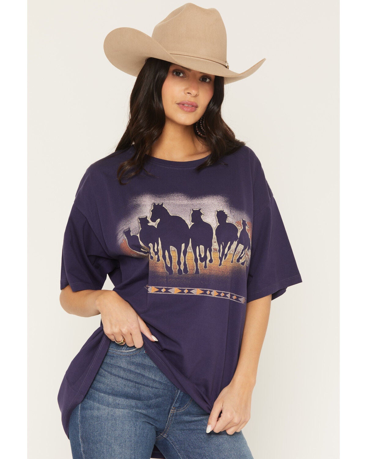 Wrangler Women's Vintage Horse Short Sleeve Graphic Tee, Purple, hi-res