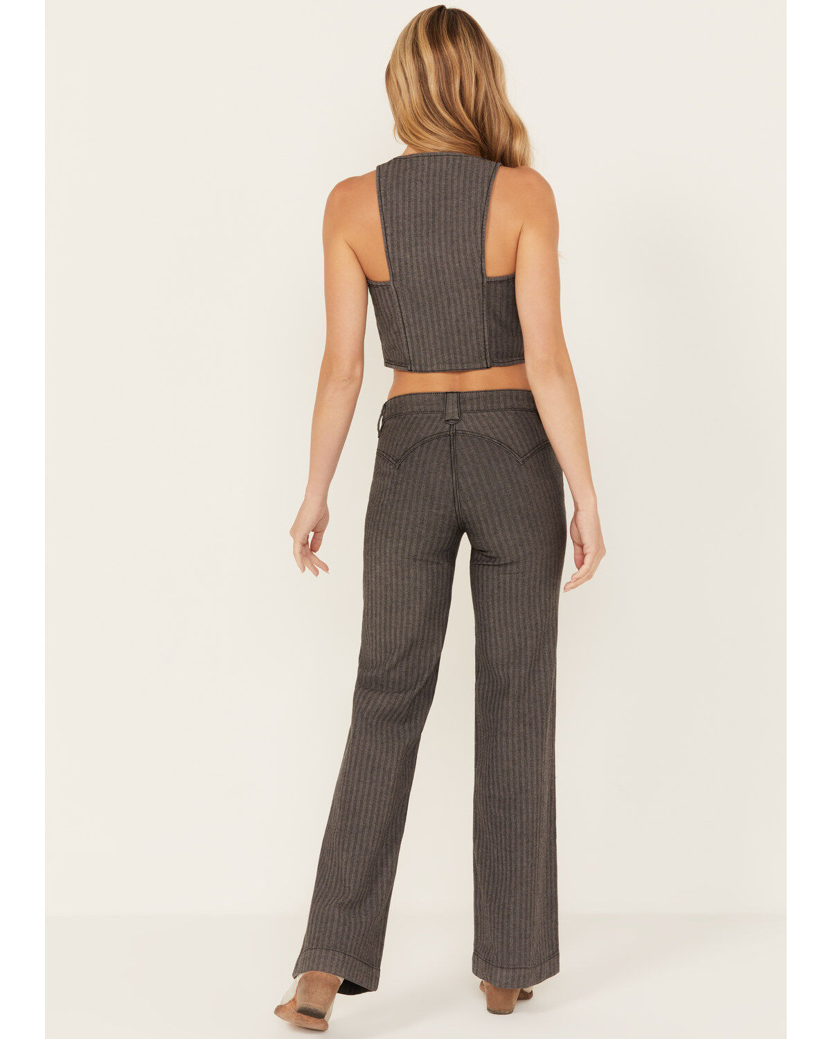 Image #4 - Idyllwind Women's Annex Herringbone Revel Mid Rise Stretch Trouser Pants, Black, hi-res