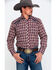 Image #1 - Roper Men's Fancy Small Plaid Embroidered Long Sleeve Western Shirt  , Brown, hi-res