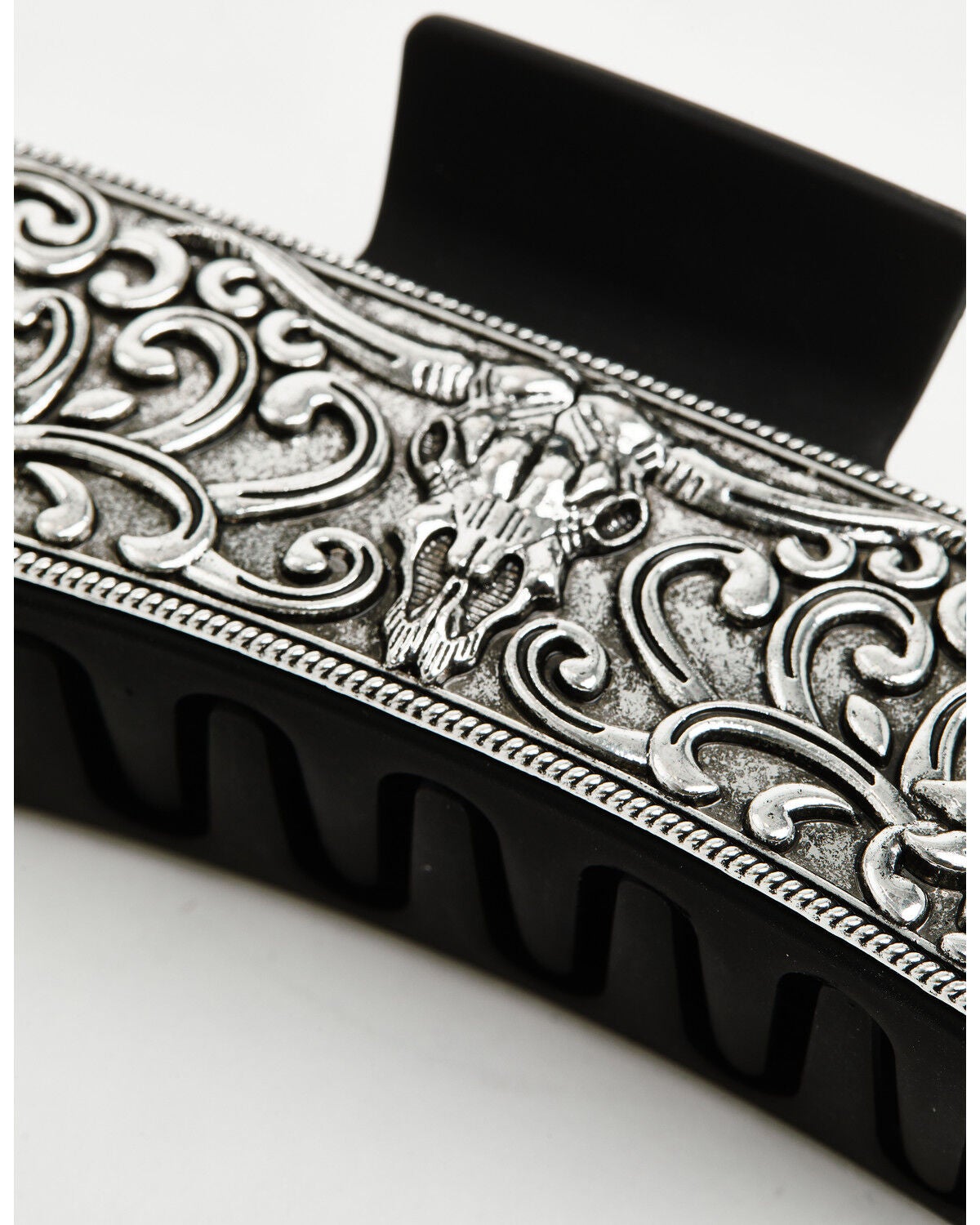 Image #3 - Idyllwind Women's Emery Steerhead Metal Claw Clip, Silver, hi-res