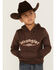 Wrangler Youth Boys' Kabel Brown Logo Graphic Pullover Hoodie, Brown, hi-res