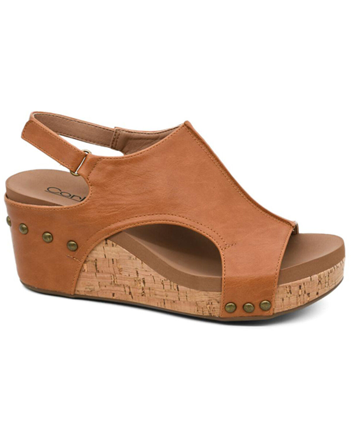 Image #1 - Corkys Women's Carley Wedge Heels, Cognac, hi-res