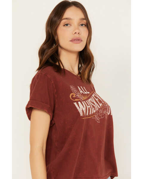 Image #2 - Youth in Revolt Women's All Whiskey'd Up Short Sleeve Graphic Tee, Rust Copper, hi-res