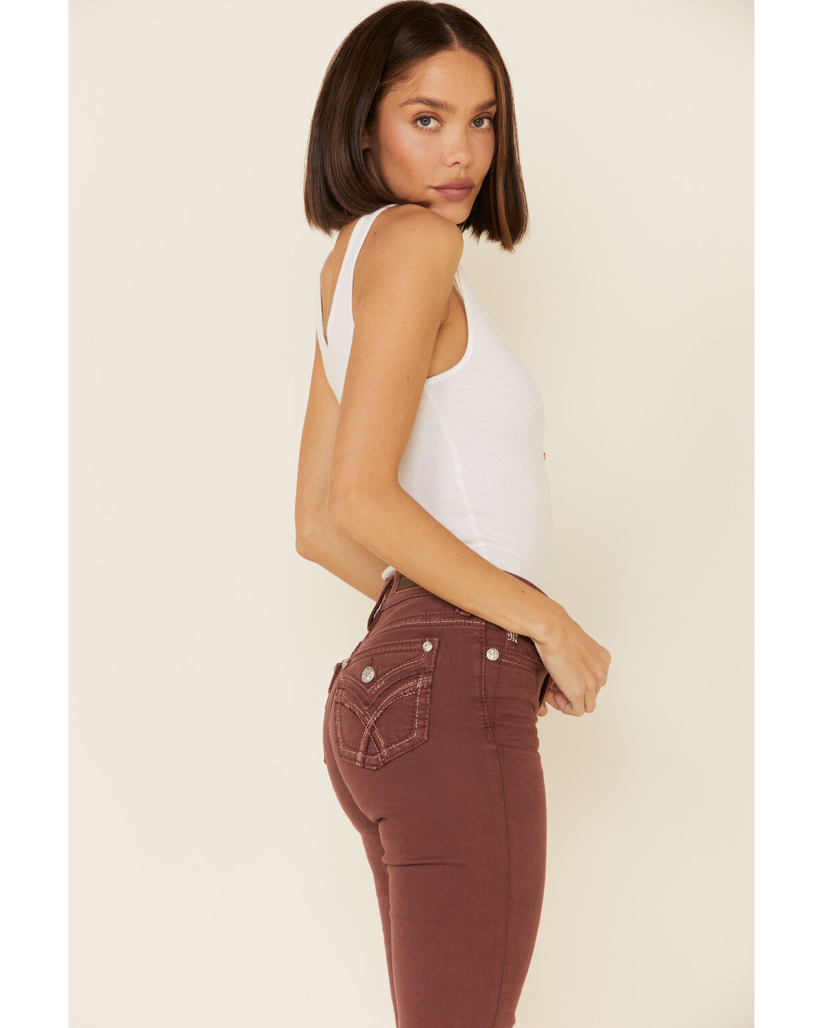 Image #3 - Miss Me Women's Dusty Pink High Rise Flare Jeans, , hi-res