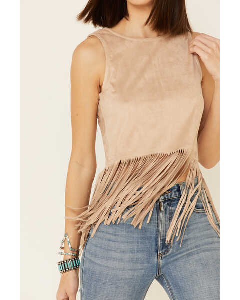 Product Name: Shyanne Women's Faux Suede Fringe Tank Top
