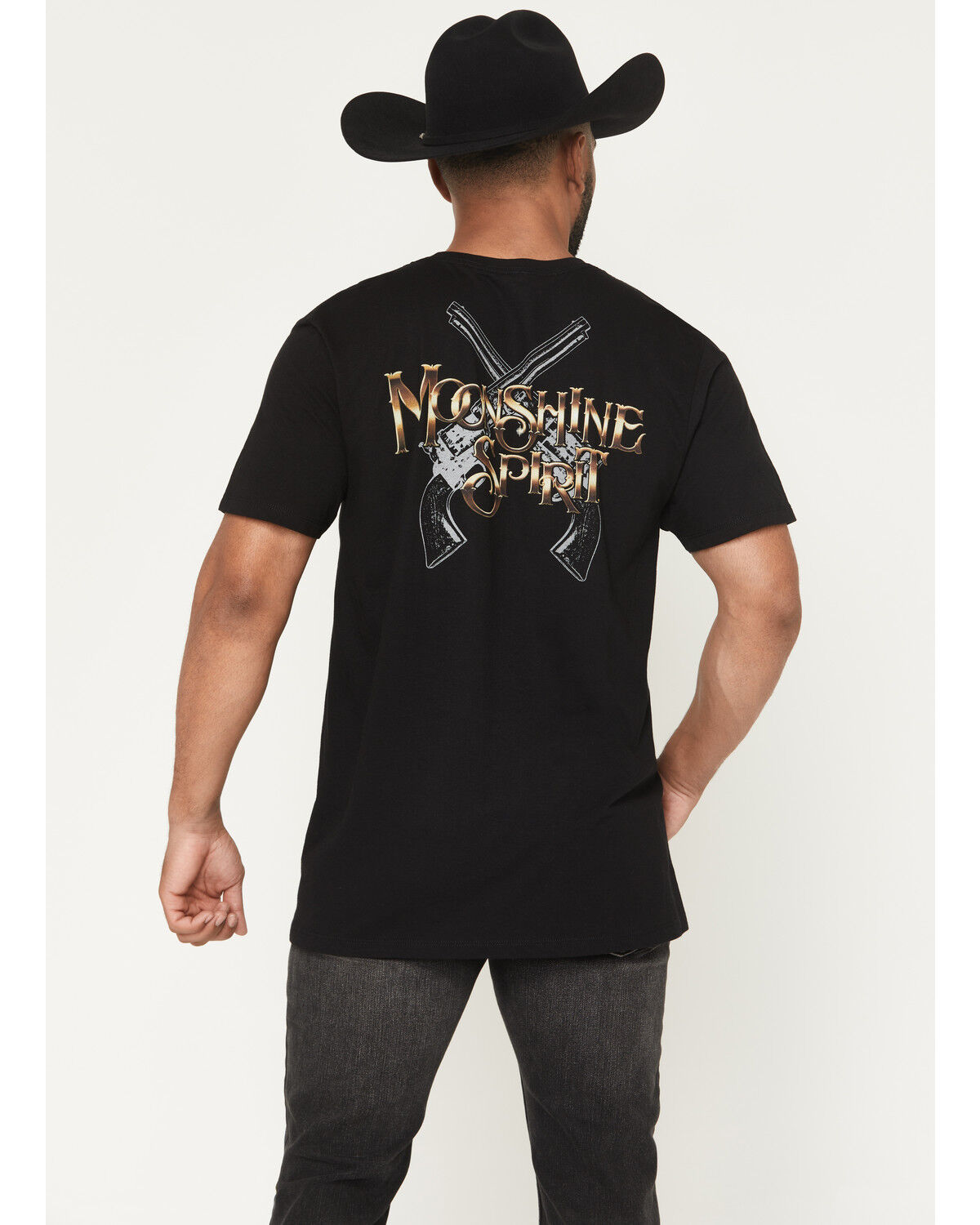 Image #1 - Moonshine Spirit Men's Golden Luster Short Sleeve Graphic T-Shirt, Black, hi-res