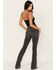 Image #3 - Idyllwind Women's Twelve South Wash Down High Risin Lace-Up Bootcut Jeans, Grey, hi-res