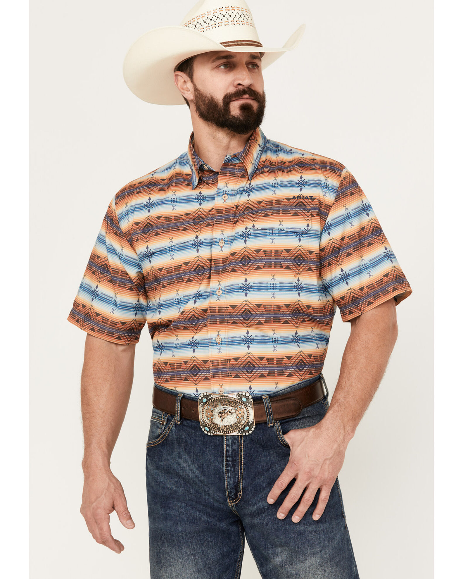 Product Name: Ariat Men's VentTEK Outbound Print Classic Fit Short Sleeve  Shirt