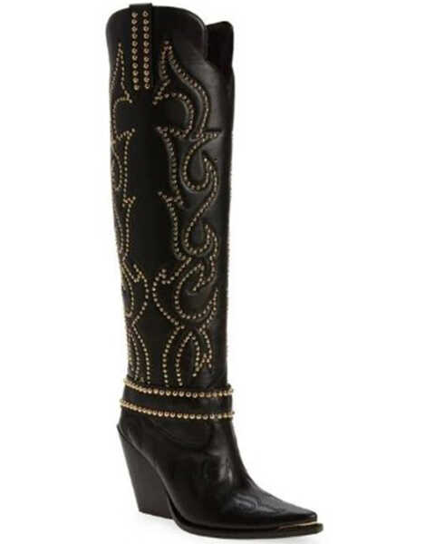 Jeffrey Campbell Women's Amigo Tall Western Boots - Snip Toe, Black, hi-res
