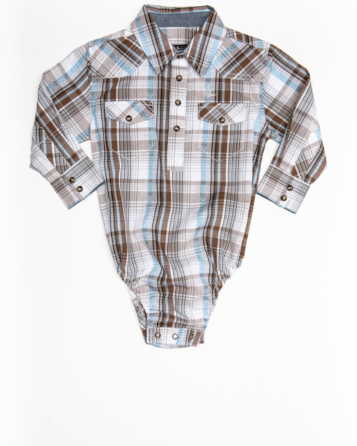 Cody James Infant Boys' Hollister Ranch Multi Plaid Long Sleeve Onesie, Multi, hi-res