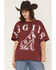Image #1 - Gameday Women's TAMU Southern Split Short Sleeve Graphic Tee, Maroon, hi-res