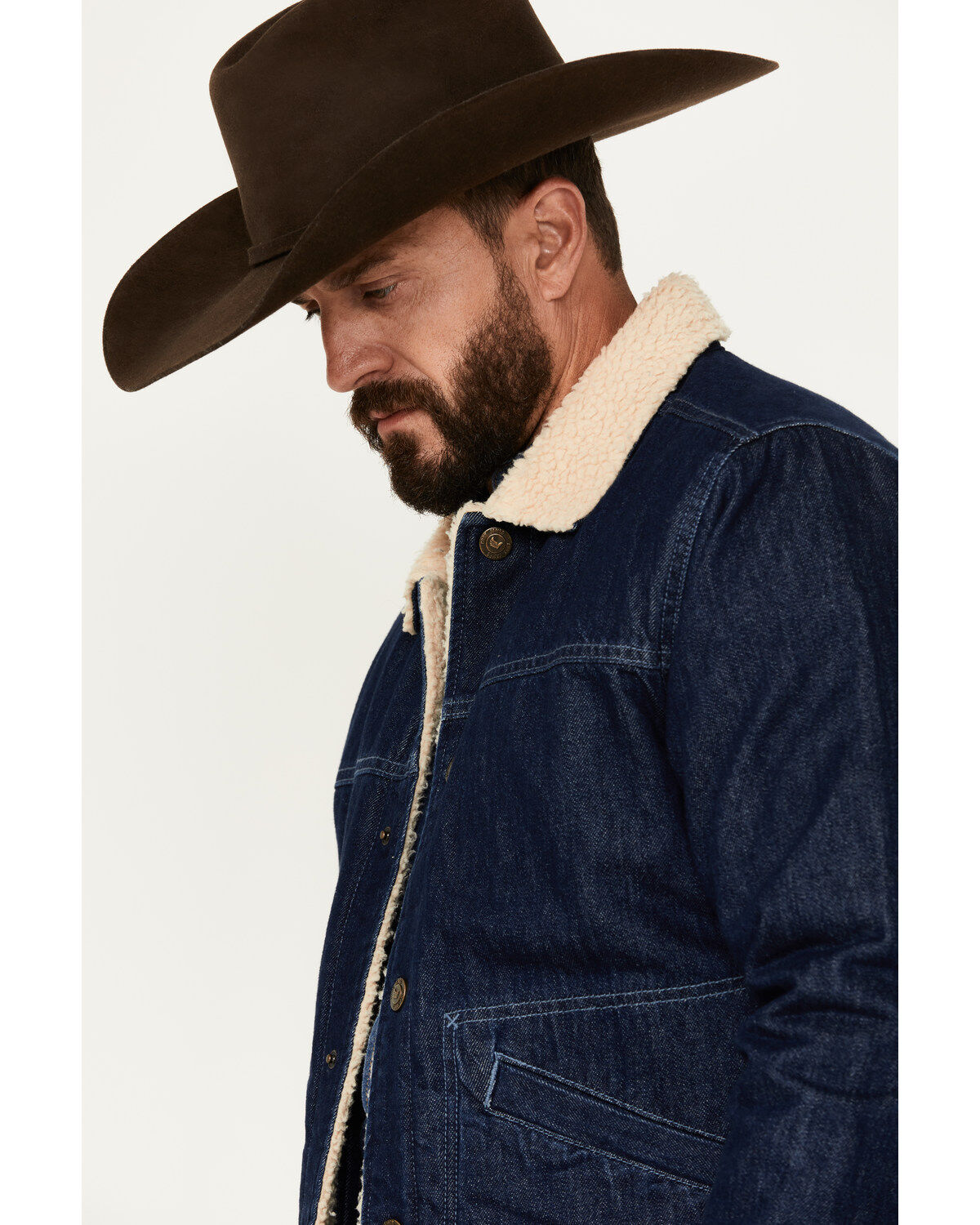 Image #2 - Cody James Men's Sherpa Lined Denim Bomber Jacket, Blue, hi-res