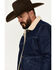 Image #2 - Cody James Men's Sherpa Lined Denim Bomber Jacket, Blue, hi-res