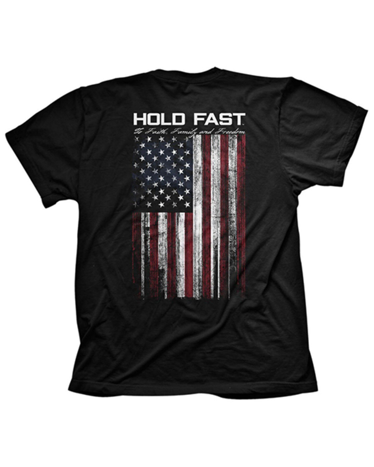 Image #1 - Hold Fast Men's Black Live Free Eagle Graphic Short Sleeve T-Shirt, Black, hi-res
