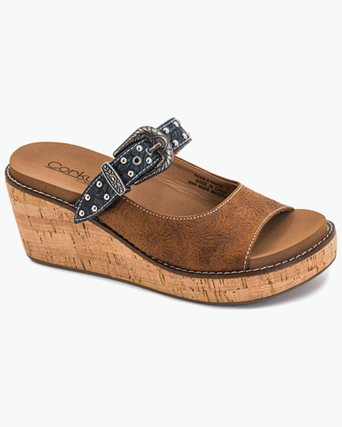 Corkys Women's Need A Favor Wedge Sandals, Cognac, hi-res