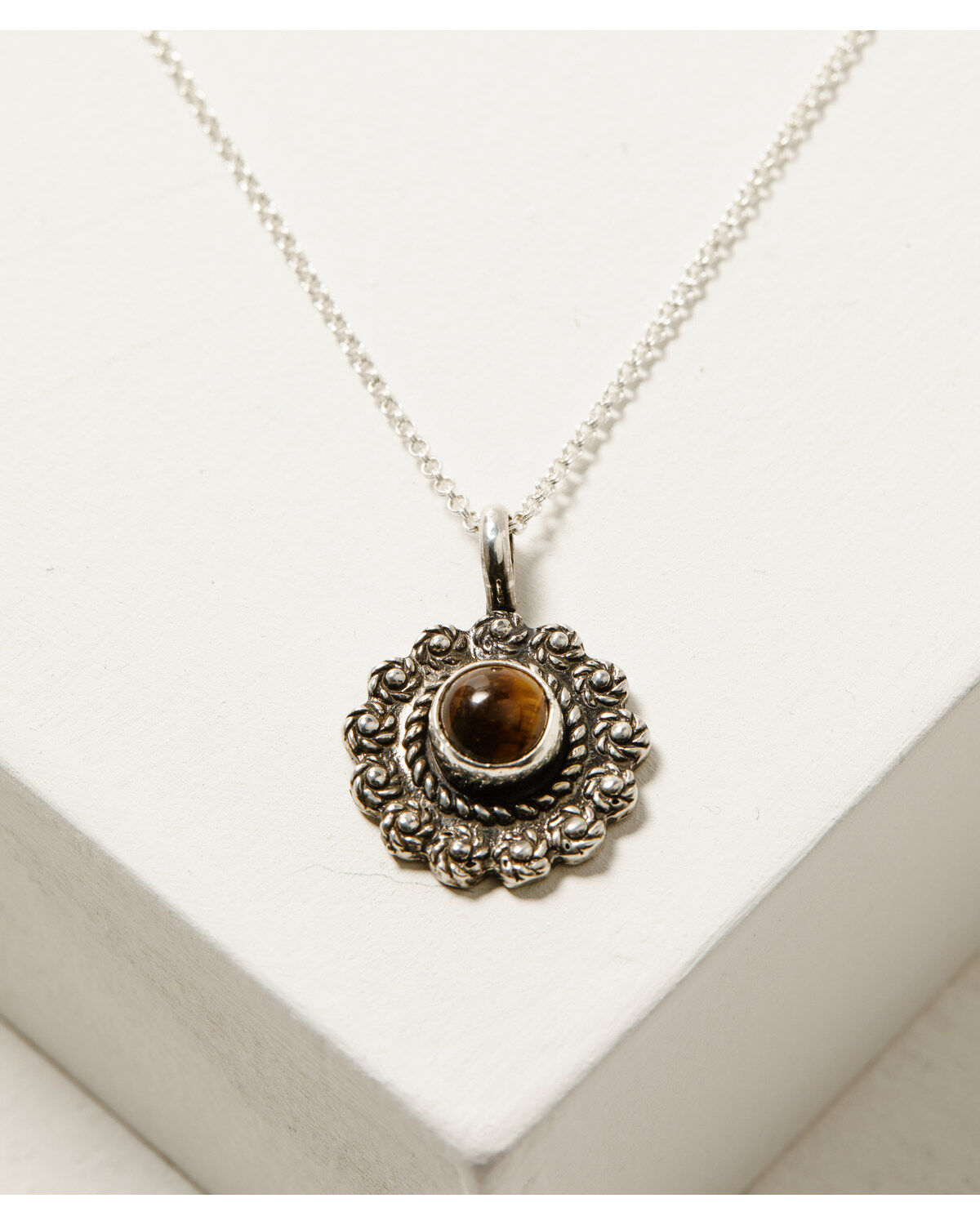 Image #2 - Broken Arrow Jewelry Women's Flower Concho Necklace, Silver, hi-res