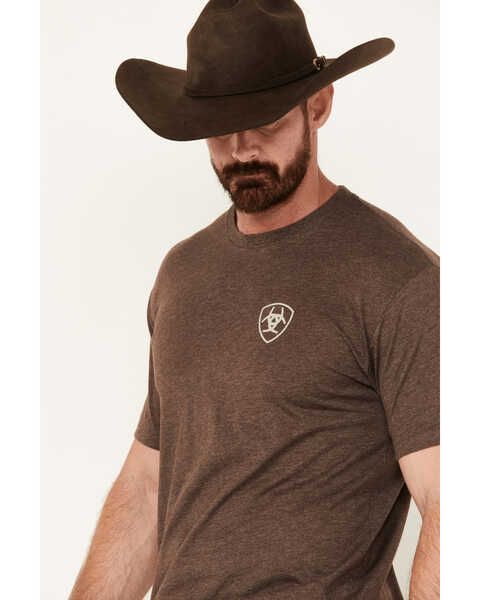 Image #2 - Ariat Men's Tonal Camo Flag Short Sleeve Graphic T-Shirt, Brown, hi-res