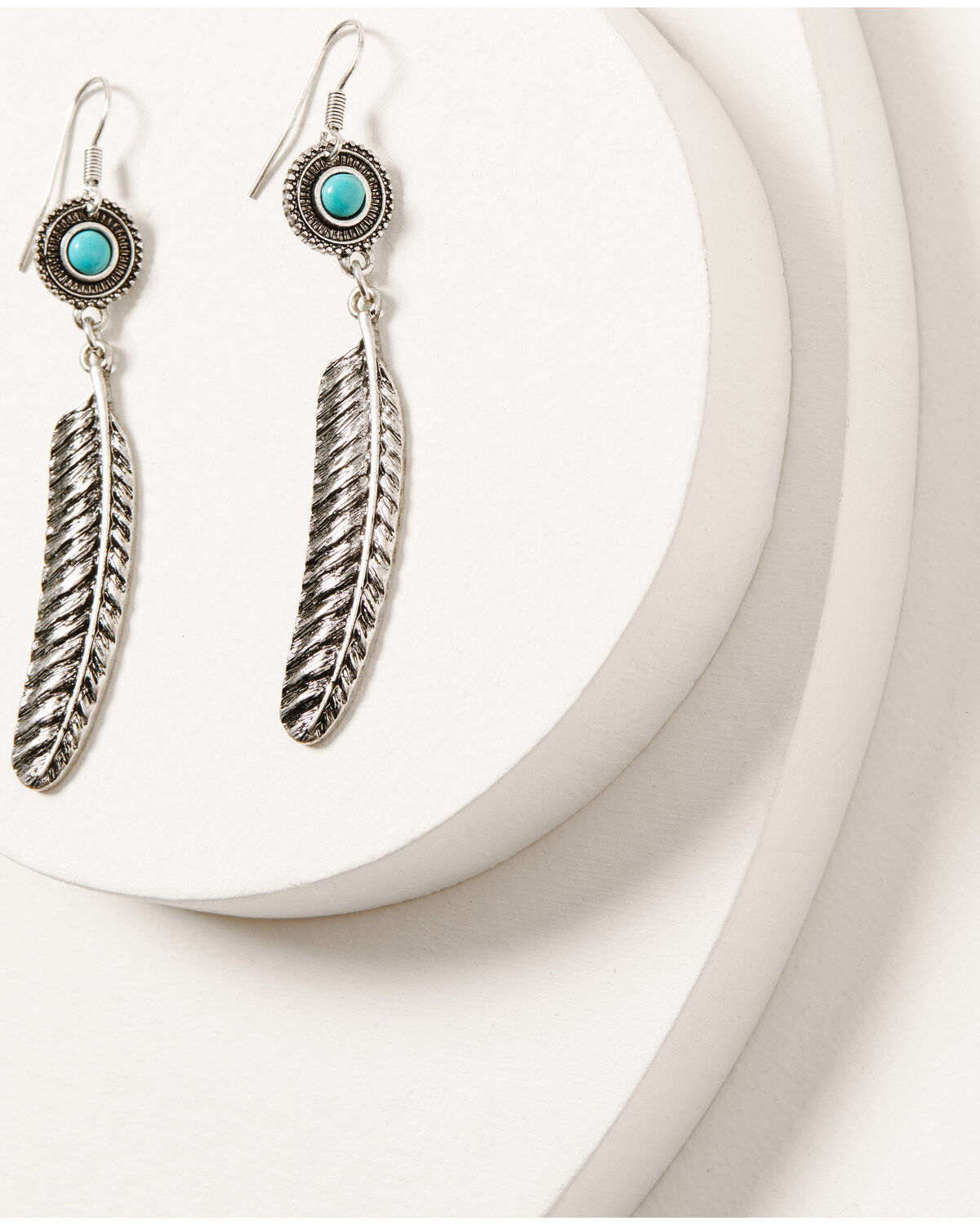 Image #3 - Shyanne Women's Silver & Turquoise Beaded Leaf Concho Jewelry Set, Silver, hi-res