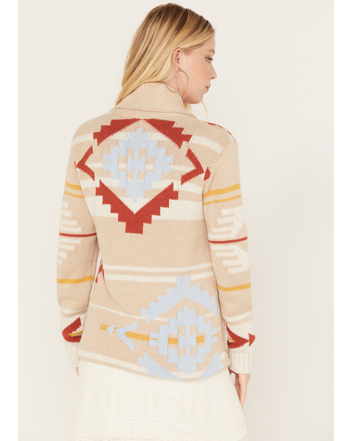 Image #4 - Pendleton Women's Multicolored Print Taos Graphic Cardigan, Cream, hi-res