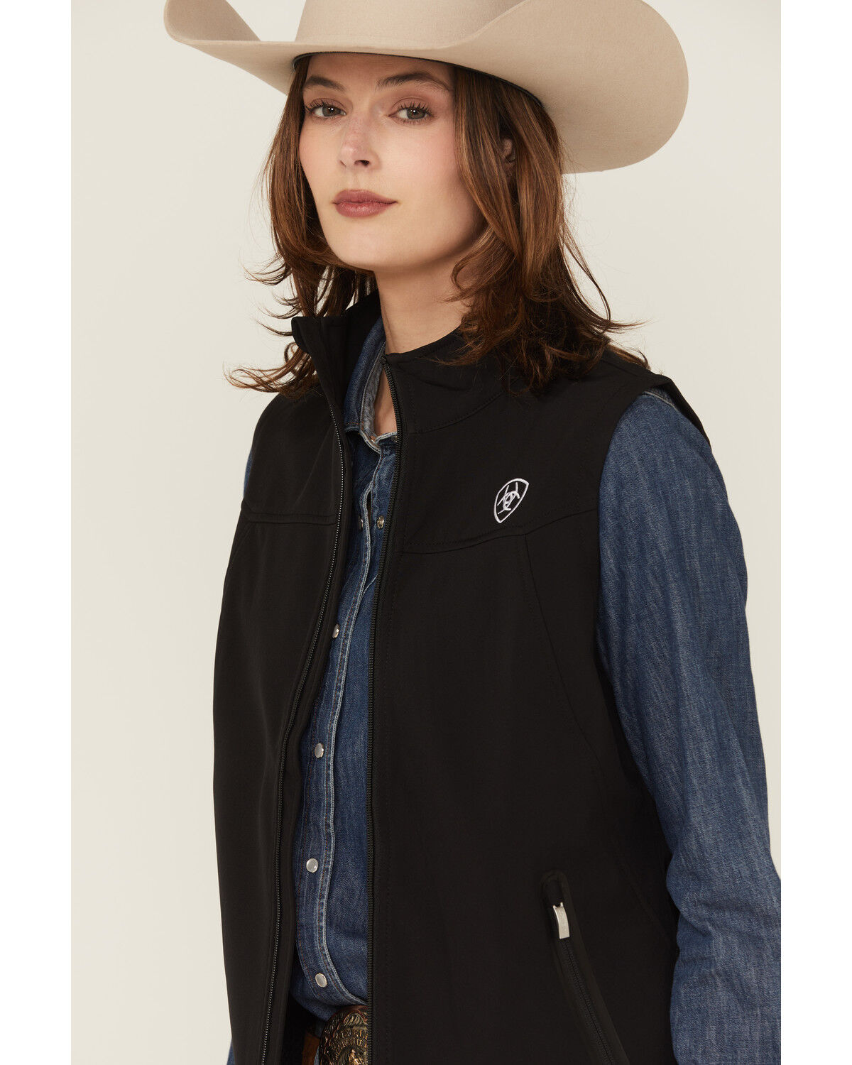 Image #2 - Ariat Women's Team Softshell Vest, Black, hi-res