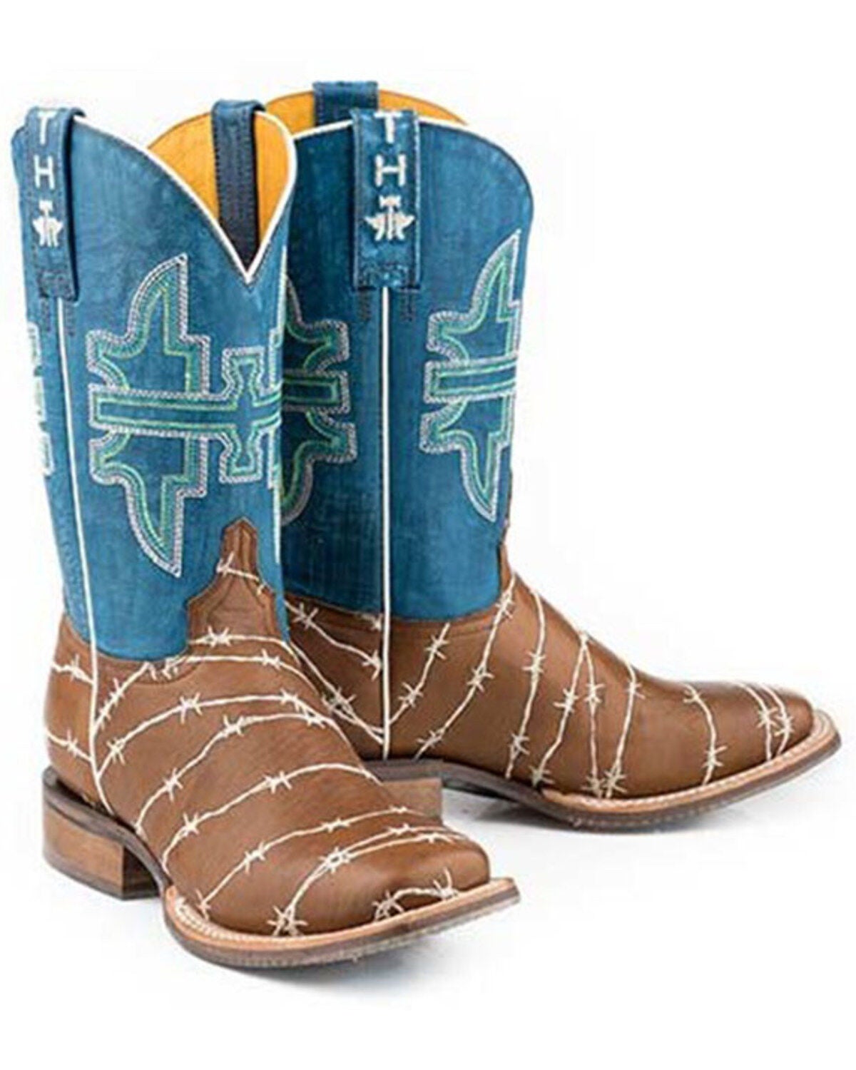 Tin Haul Women's Hands Off Western Boots - Broad Square Toe, Tan, hi-res