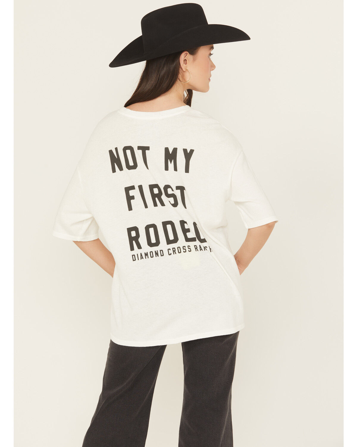 Z Supply x Diamond Cross Ranch Women's Howdy Not My First Rodeo Short Sleeve Graphic Tee, White, hi-res