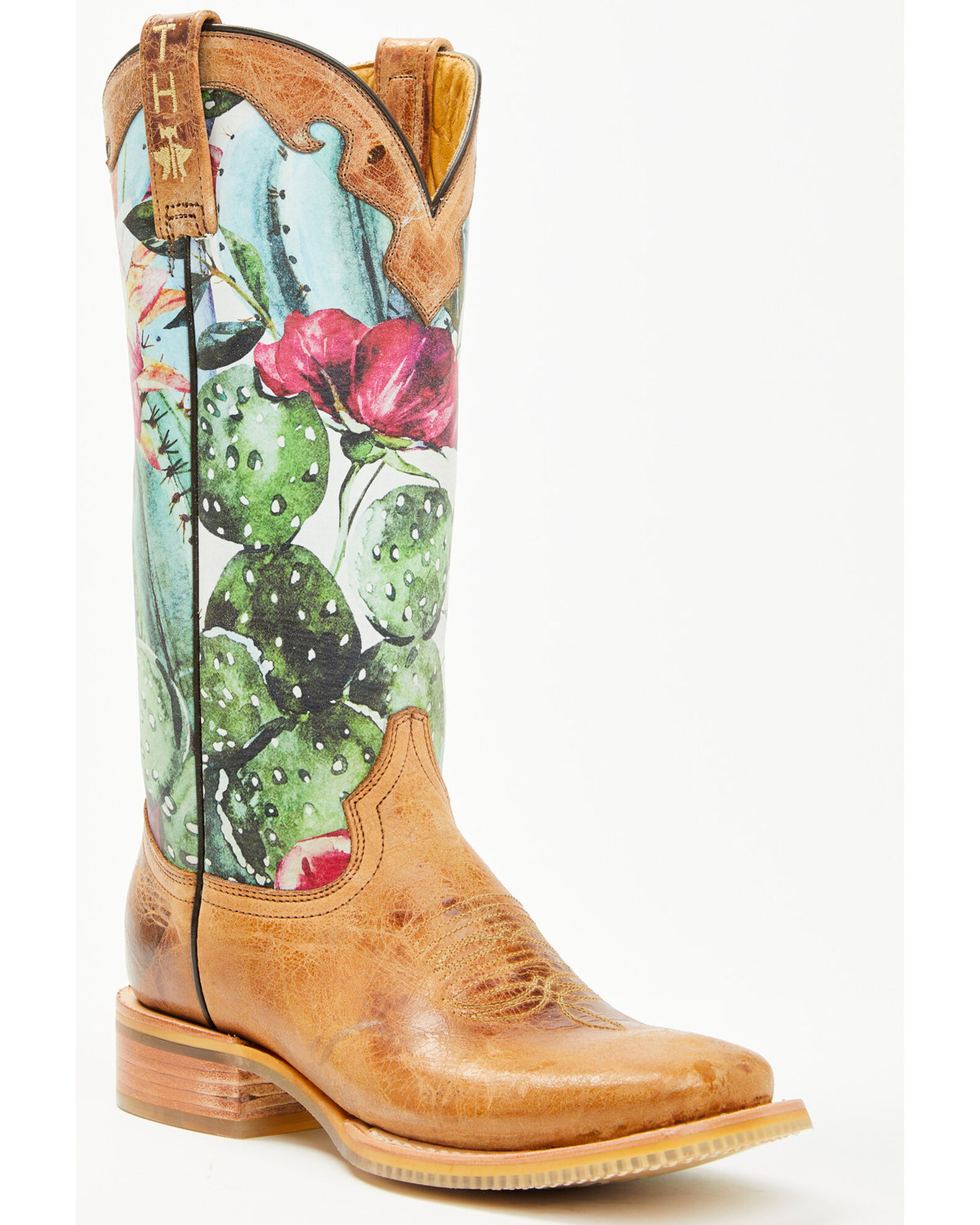 Product Name Tin Haul Women s Cactilicious Looking Sharp Sole Western Boots Broad Square Toe