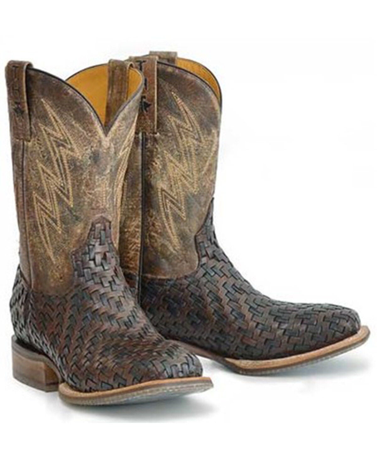 Tin Haul Men's Wickered Bull Rider Sole Braided Western Boots - Broad Square Toe, Multi, hi-res