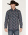Image #1 - Moonshine Spirit&reg; Men's Rodeo Ripple Paisley Print Long Sleeve Snap Western Shirt, Blue, hi-res