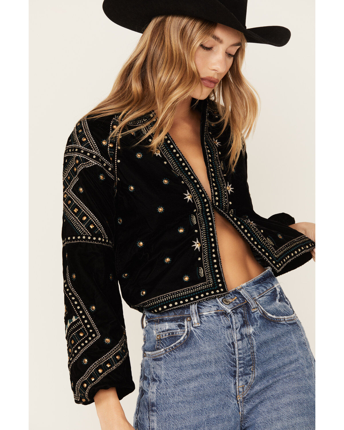 Image #2 - Shyanne Women's Velvet Beaded Jacket, , hi-res