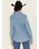 Image #5 - Wrangler x Lainey Wilson Women's Medium Wash Long Sleeve Snap Denim Western Shirt, , hi-res