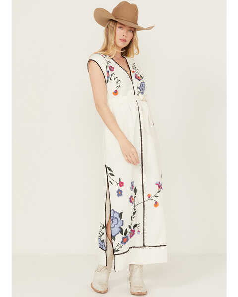 Free People Women's Bo Floral Maxi Dress, White, hi-res