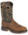 Image #1 - Georgia Boot Men's Carbo-Tec LT Waterproof Western Work Boots - Steel Toe, Black/brown, hi-res