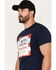Image #2 - Brew City Beer Gear Men's Budweiser Patriotic Logo Short Sleeve T-Shirt, Navy, hi-res