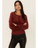 Image #1 - Shyanne Women's Fired Brick Velour Puff Long Sleeve Top  , , hi-res