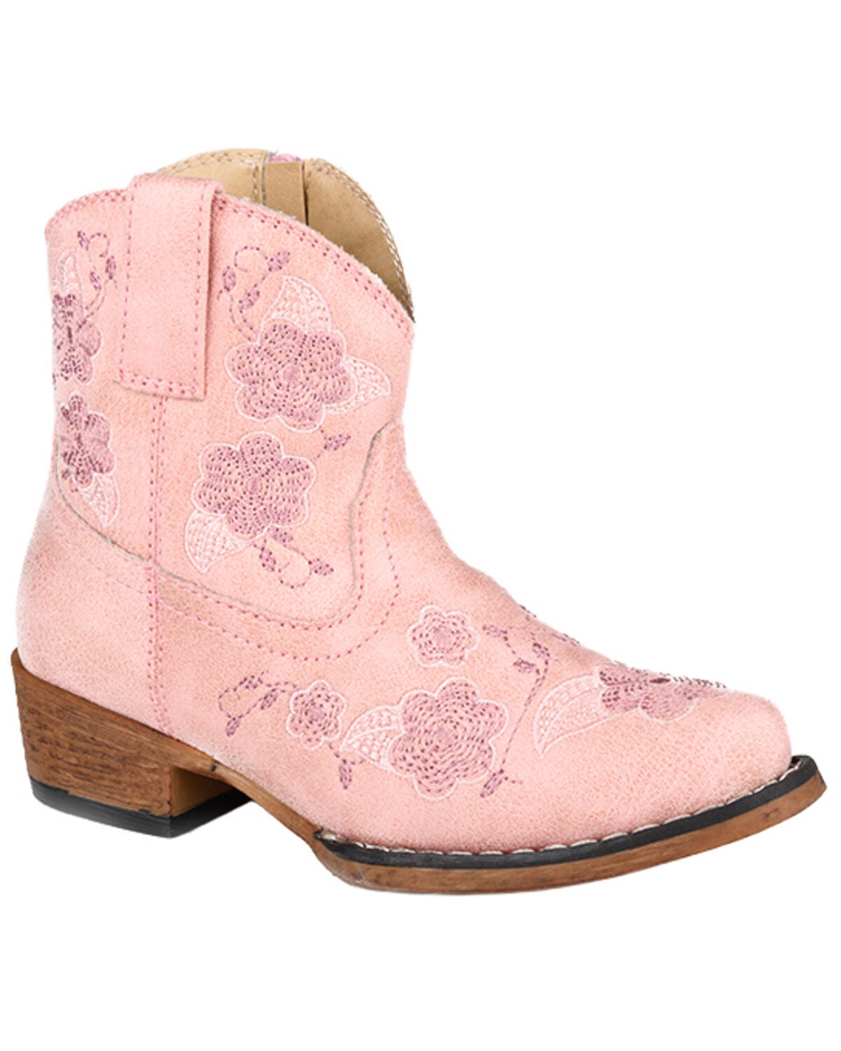 Roper Toddler Girls' Blossom Western Booties - Snip Toe, Pink, hi-res