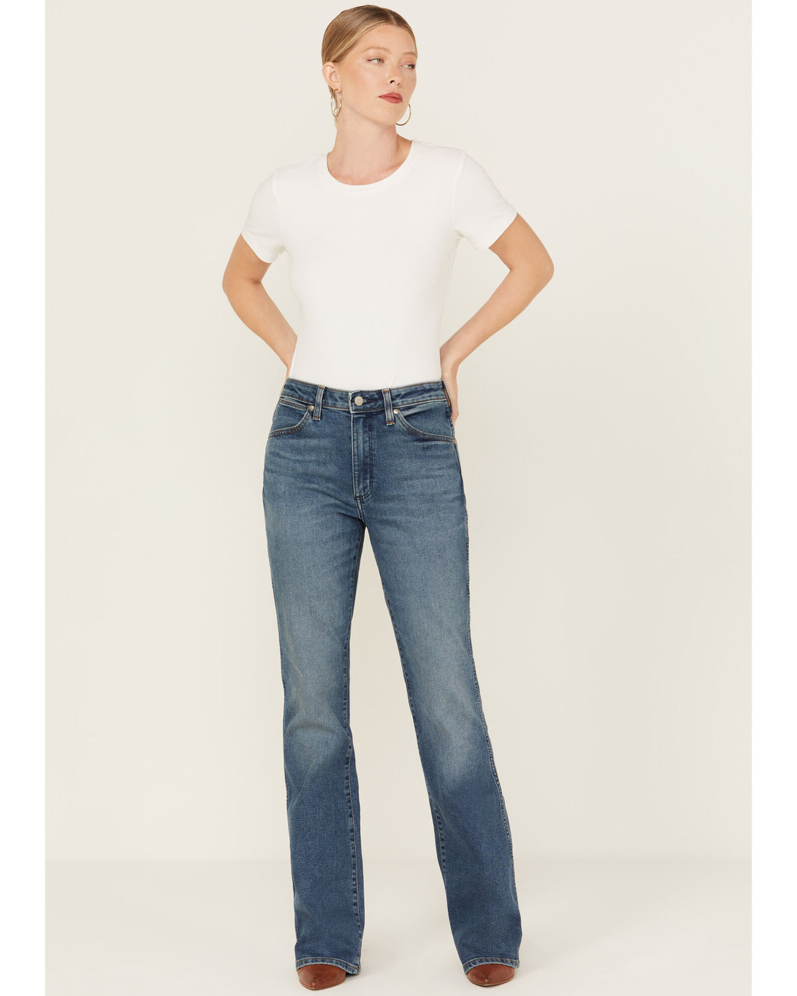 High rise stretch bootcut sale jeans