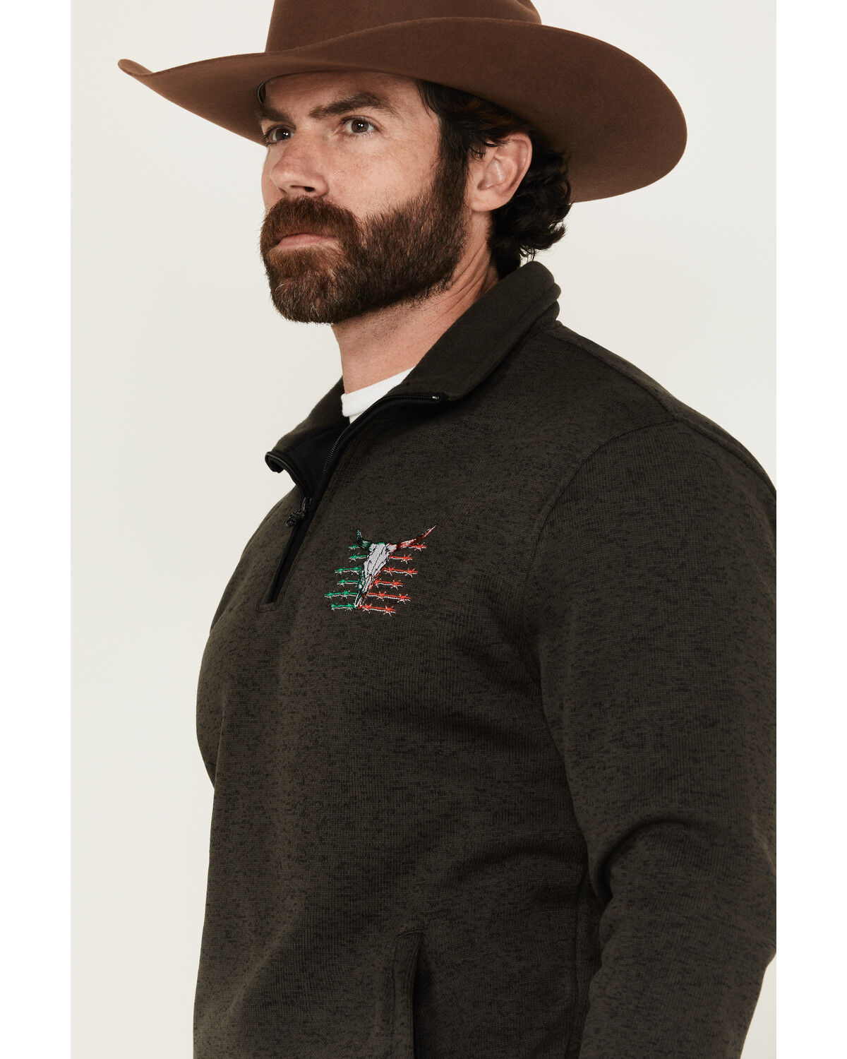 Image #2 - Cowboy Hardware Men's Viva Mexicana Skull Pullover, Black, hi-res