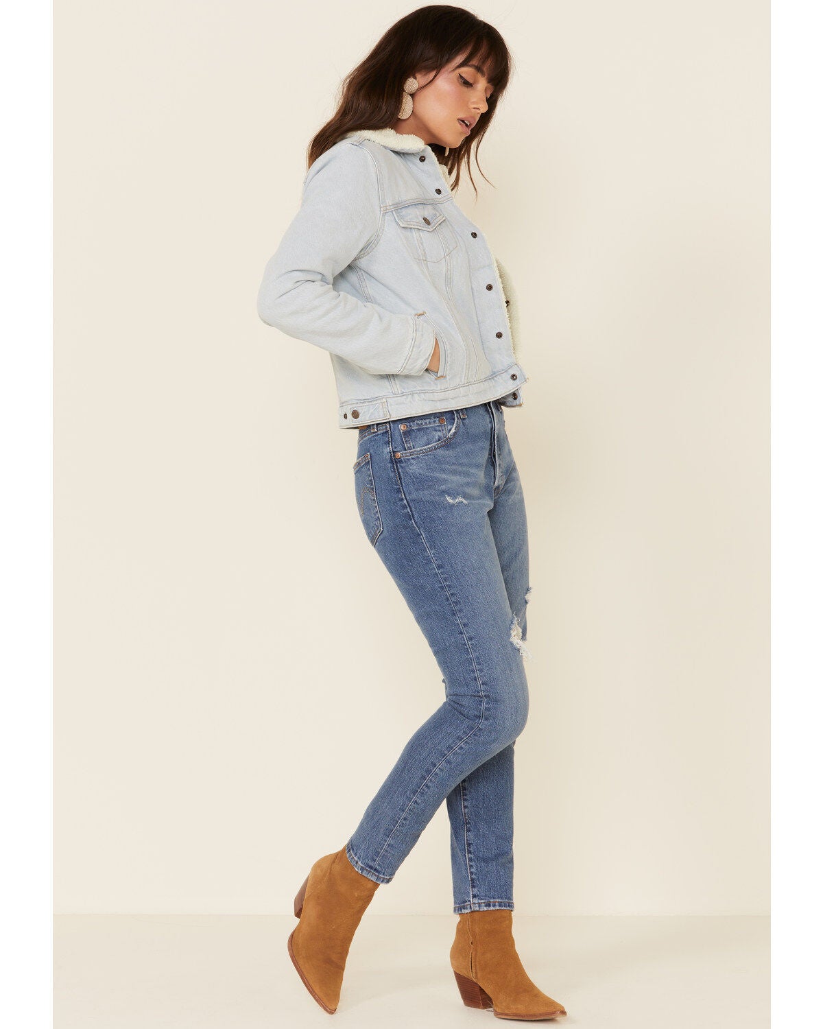 levis sherpa jacket light blue