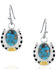 Image #1 - Montana Silversmiths Women's Gold & Turquoise Set In Stone Earrings, Black, hi-res