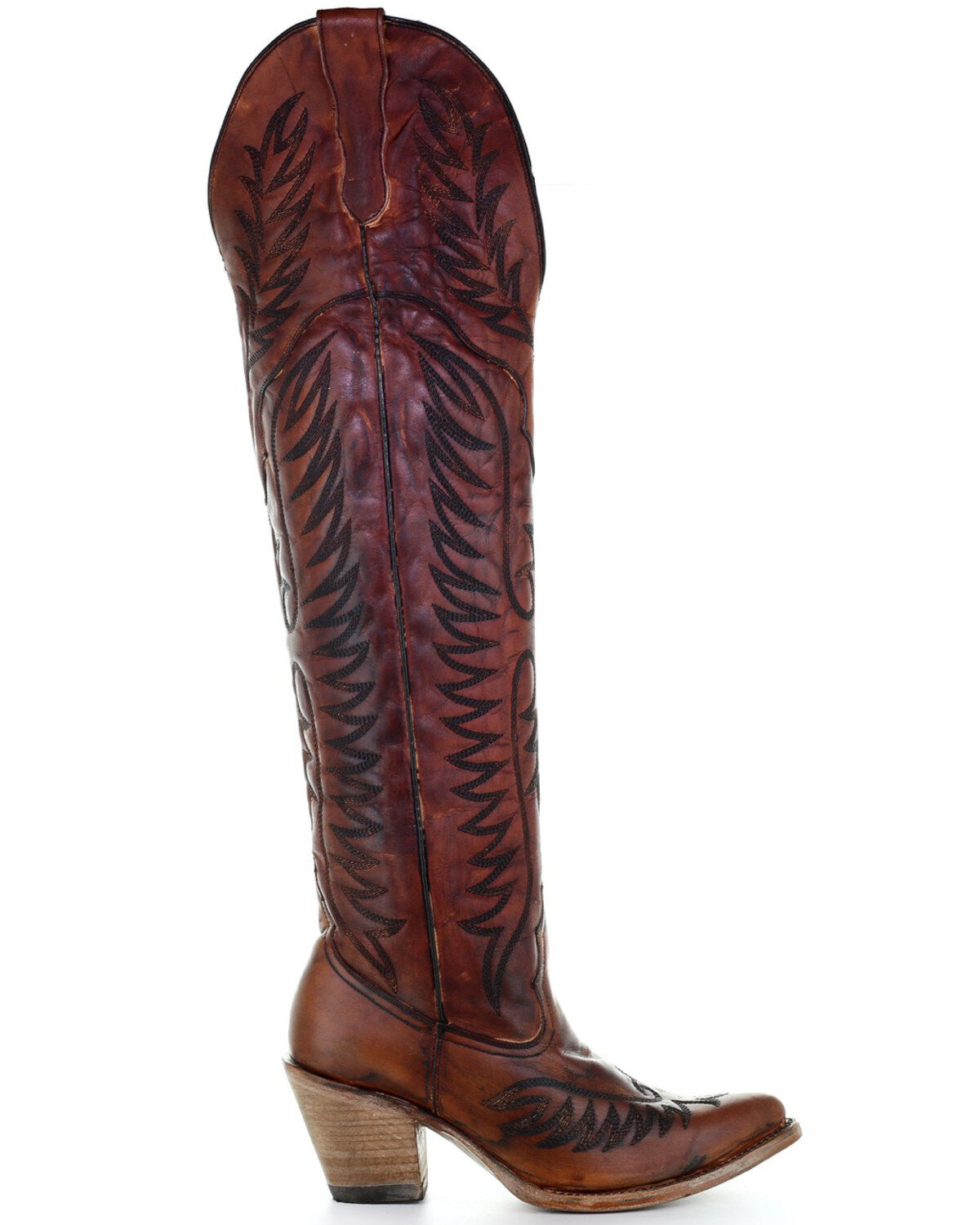 Image #2 - Corral Women's Leather Tall Western Boots - Round Toe, Cognac, hi-res