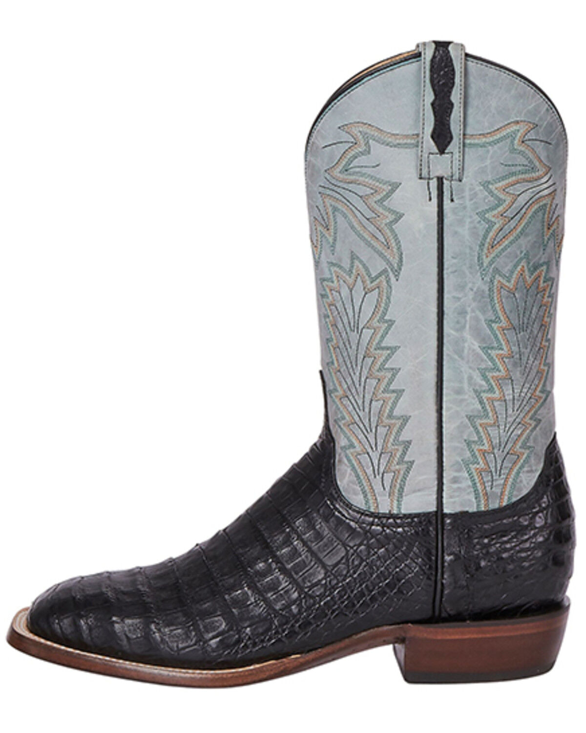 Image #3 - Lucchese Men's Exotic Caiman Western Boots - Broad Square Toe, Black, hi-res