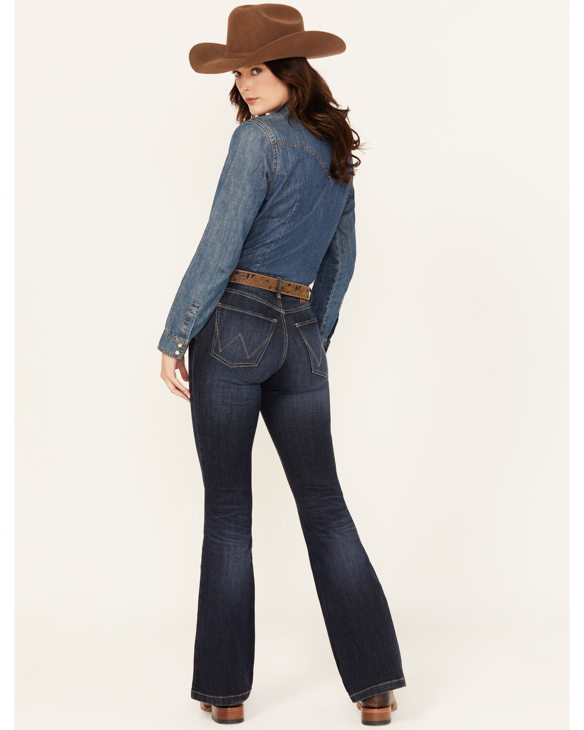 Image #3 - Wrangler Women's Madilyn Dark Wash Bespoke High Rise Flare Stretch Denim Jeans, Dark Wash, hi-res