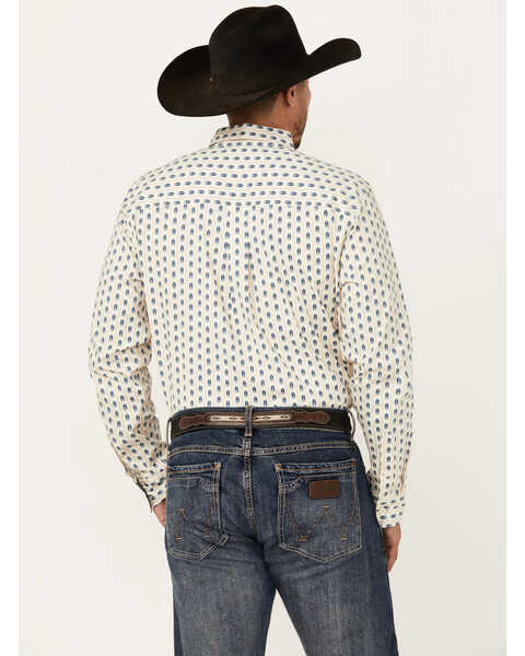 Image #4 - Cody James Men's Gunsmoke Striped Print Long Sleeve Button-Down Stretch Western Shirt , Ivory, hi-res
